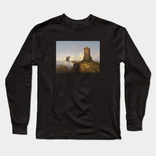 Kaiju Coast Scene with Ruined Tower, 1838 Long Sleeve T-Shirt